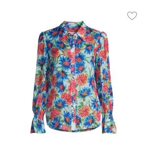 Milly Elysa Chrysanthemum button down shirt size small